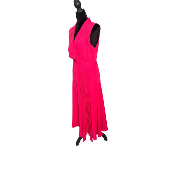 Reiss Claire Pink Pleated Midi Dress NWT Size 6 MSRP $380 - Picture 3 of 8